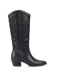 VERALI / BENTLEY COWBOY BOOT / BLACK DISTRESSED