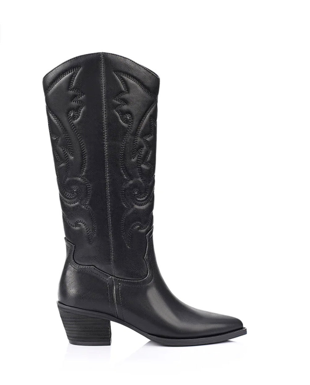VERALI / BENTLEY COWBOY BOOT / BLACK DISTRESSED
