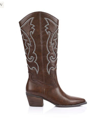VERALI / BENTLEY COWBOY BOOT / BROWN DISTRESSED