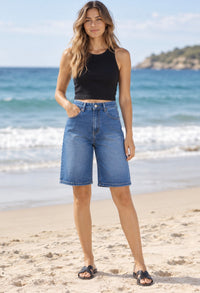 COUNTRY DENIM / BETTINA BERMUDA DENIM SHORTS / M.BLUE / CGJ1847