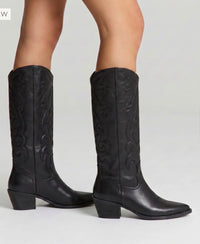 VERALI / BENTLEY COWBOY BOOT / BLACK DISTRESSED