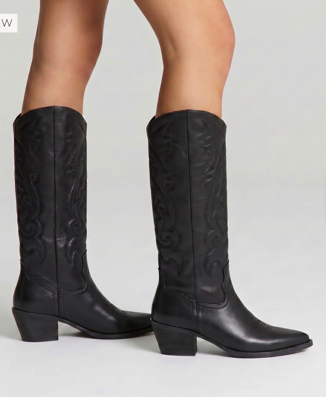 VERALI / BENTLEY COWBOY BOOT / BLACK DISTRESSED