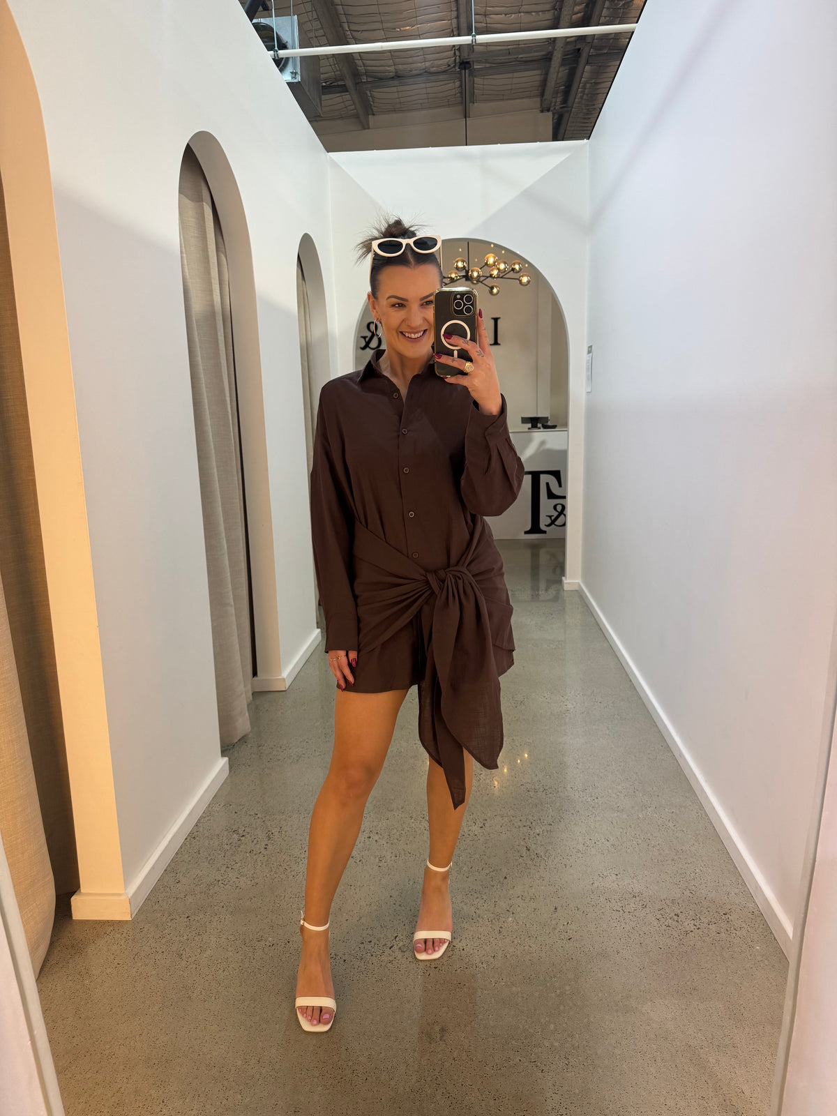 BY FRANKIE / TIE DRESS / CHOCOLATE / 1161-3
