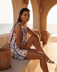 LINEN LUX / MEDITERRANEAN SEA TOP / VVNE11148-5