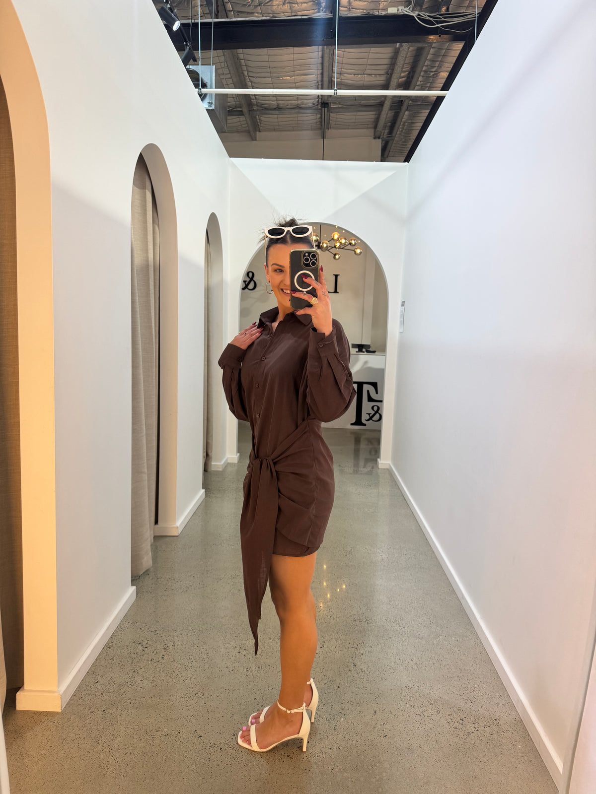 BY FRANKIE / TIE DRESS / CHOCOLATE / 1161-3