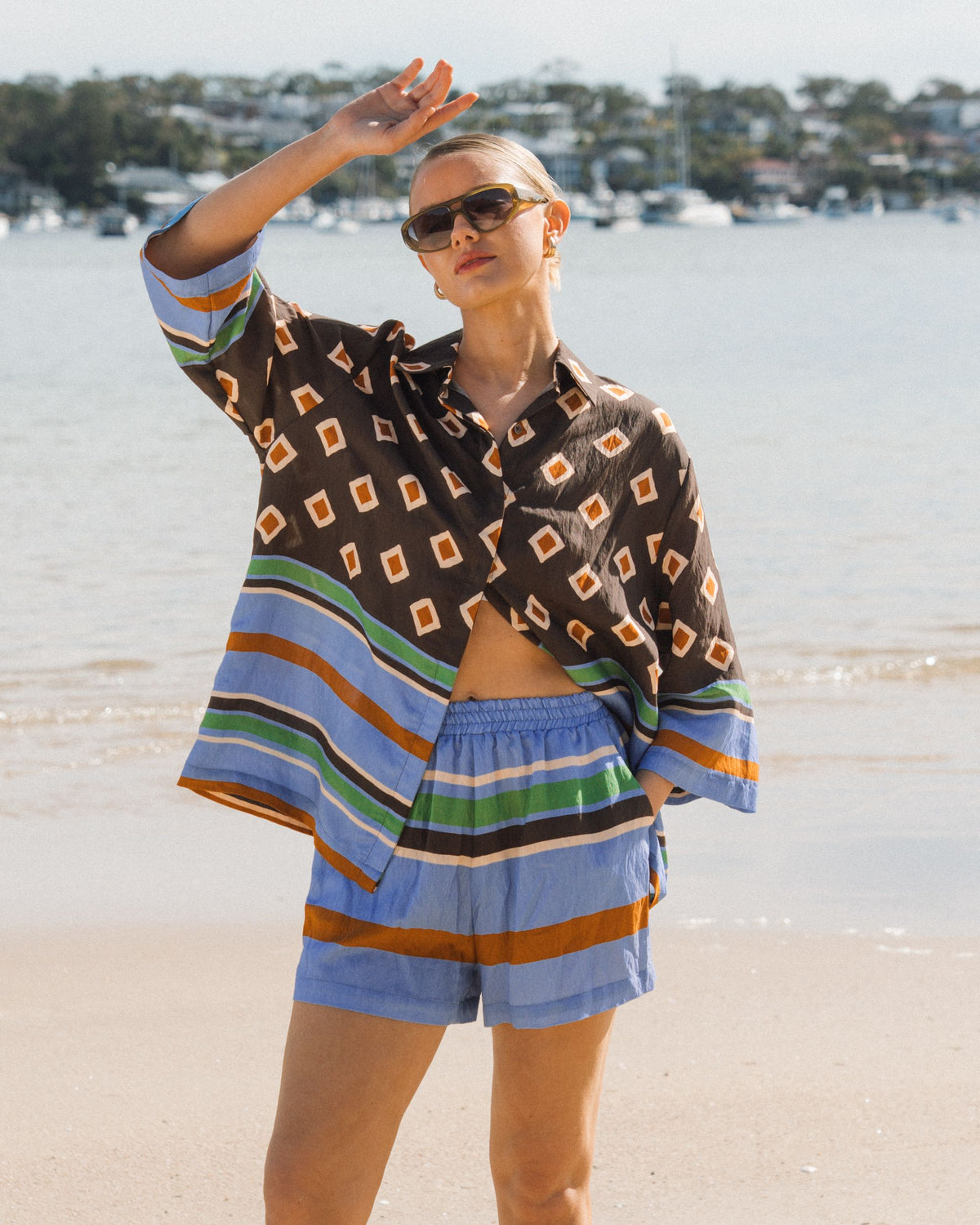 WHITE CLOSET / RESORT GEO SHORTS / TFE12106