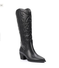 VERALI / BENTLEY COWBOY BOOT / BLACK DISTRESSED