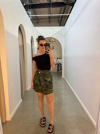 BY FRANKIE / DARK CAMO ARMY WRAP SKIRT / 1189-2