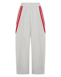 SSAINT / BARREL PANTS GREY-RED STRIPE