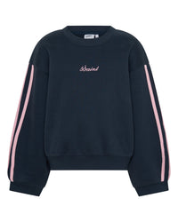 SSAINT / KIDS FLEECE CREW NECK NAVY-PINK / AGE 10-12