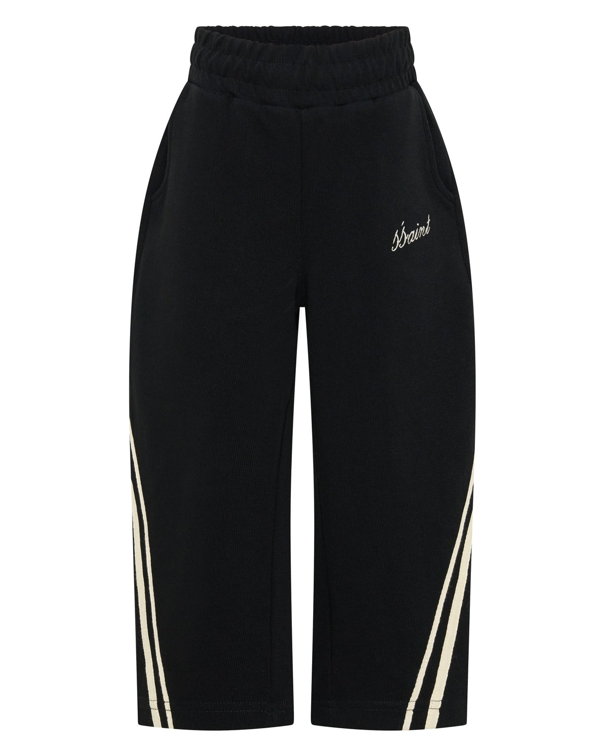 SSAINT / KIDS BARREL PANTS BLACK-BUTTER STRIP / AGE 10-12