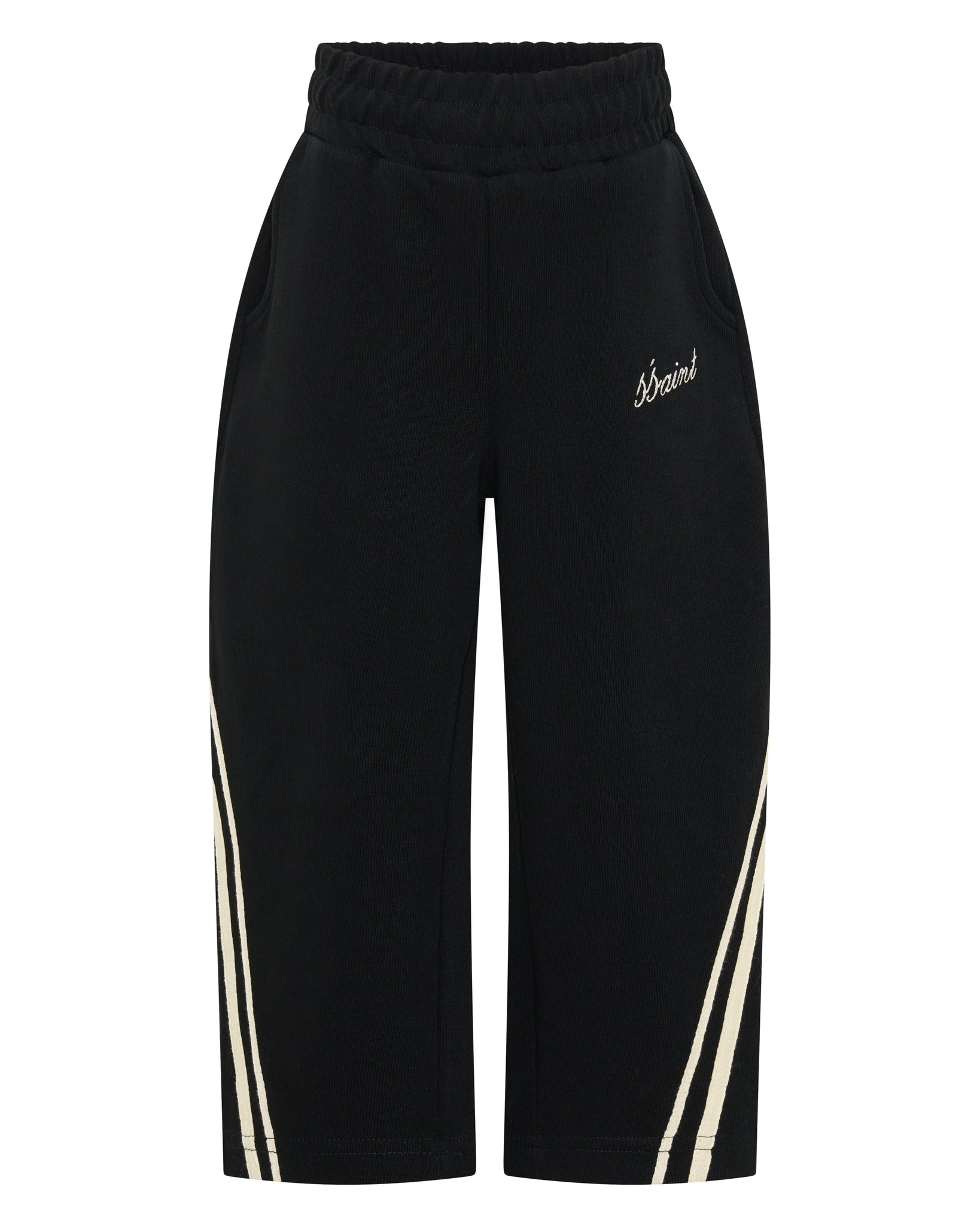 SSAINT / KIDS BARREL PANTS BLACK-BUTTER STRIP / AGE 10-12