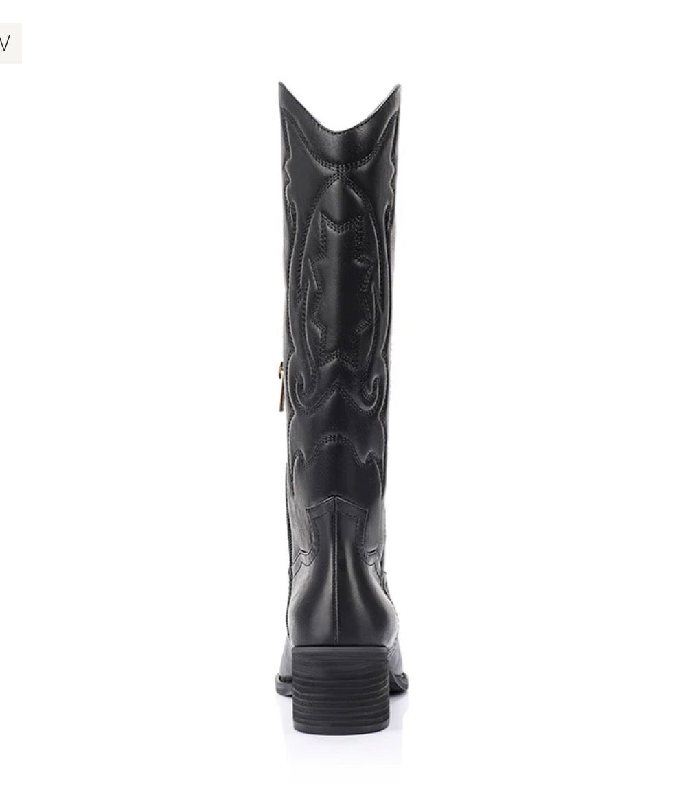 VERALI / BENTLEY COWBOY BOOT / BLACK DISTRESSED