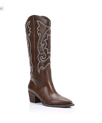 VERALI / BENTLEY COWBOY BOOT / BROWN DISTRESSED