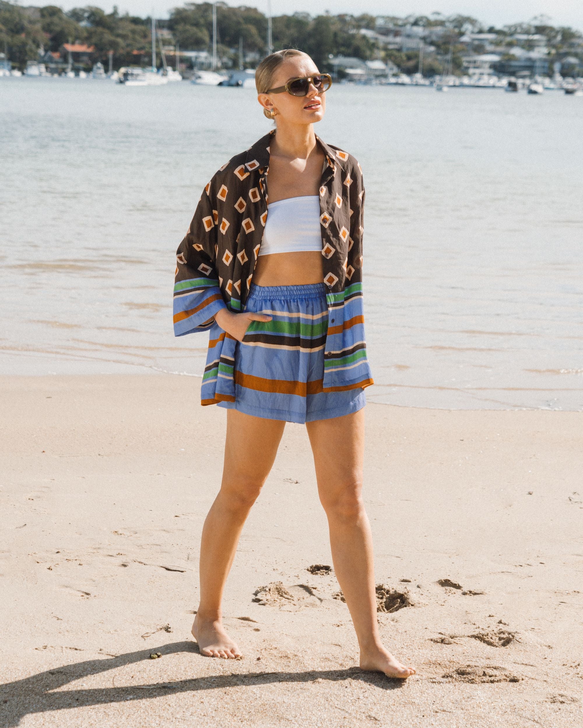 WHITE CLOSET / RESORT GEO SHORTS / TFE12106