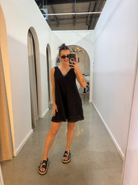 BY FRANKIE / BLACK LACE TRIM DRESS / 1162-1