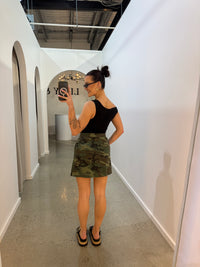 BY FRANKIE / DARK CAMO ARMY WRAP SKIRT / 1189-2