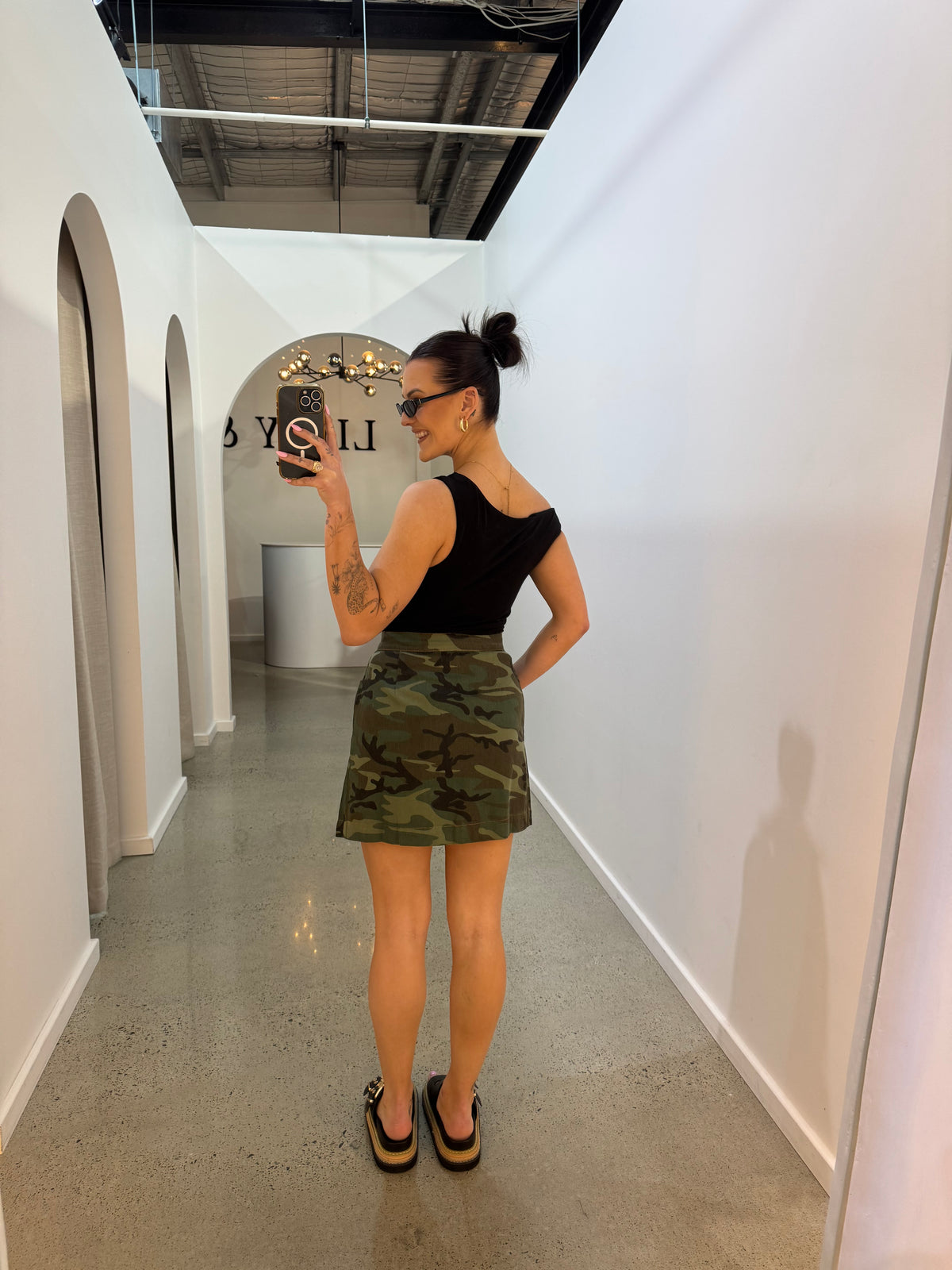 BY FRANKIE / DARK CAMO ARMY WRAP SKIRT / 1189-2