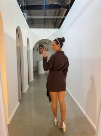 BY FRANKIE / TIE DRESS / CHOCOLATE / 1161-3