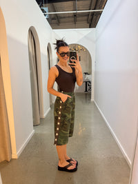 BY FRANKIE / DARK CAMO JORTS / 1195-2