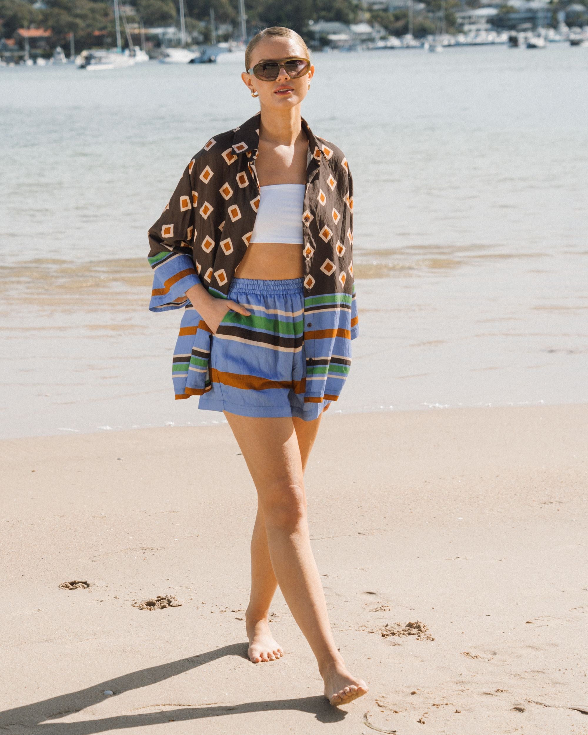 WHITE CLOSET / RESORT GEO SHORTS / TFE12106