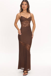 SAINTS & SECRETS / GINNY CHOCOLATE DRESS / 64991J