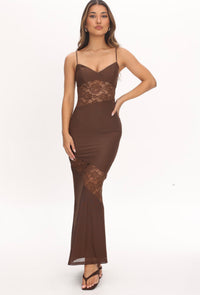 SAINTS & SECRETS / GINNY CHOCOLATE DRESS / 64991J