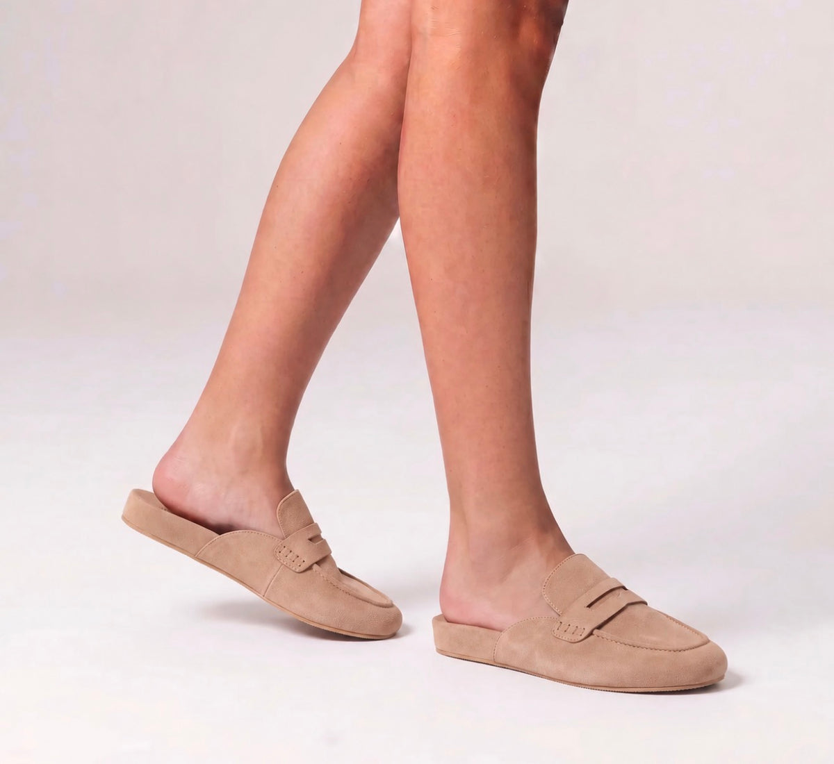 VERALI / TERRANCE LOAFER MULES /  TAUPE MICRO