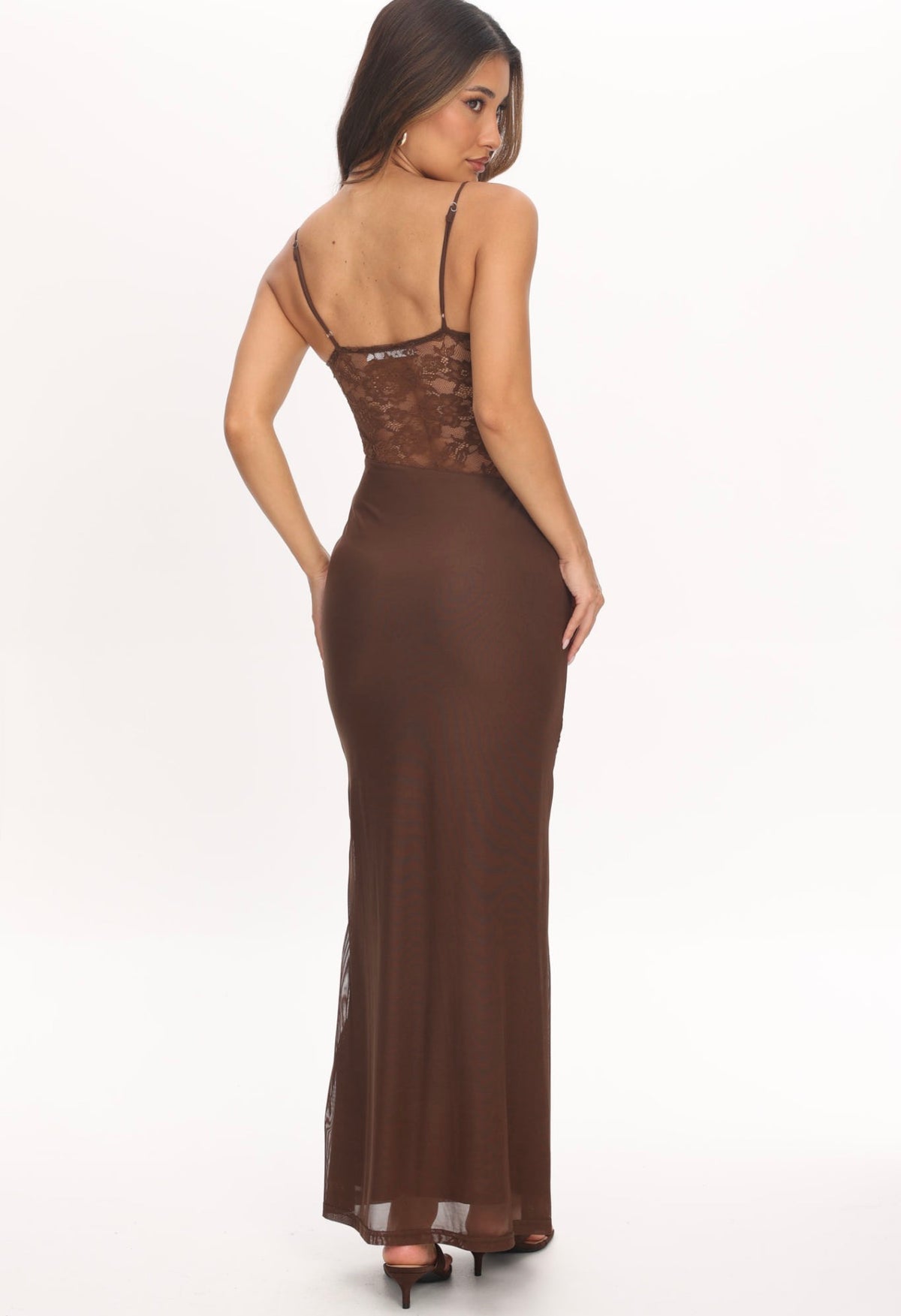 SAINTS & SECRETS / GINNY CHOCOLATE DRESS / 64991J