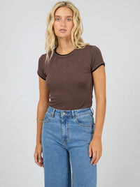 ALL ABOUT EVE / LAYERS TEE / CHOCOLATE / 64X5255