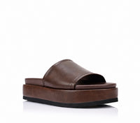 VERALI / HADES FLATFORM SLIDES - BROWN DISTRESSED
