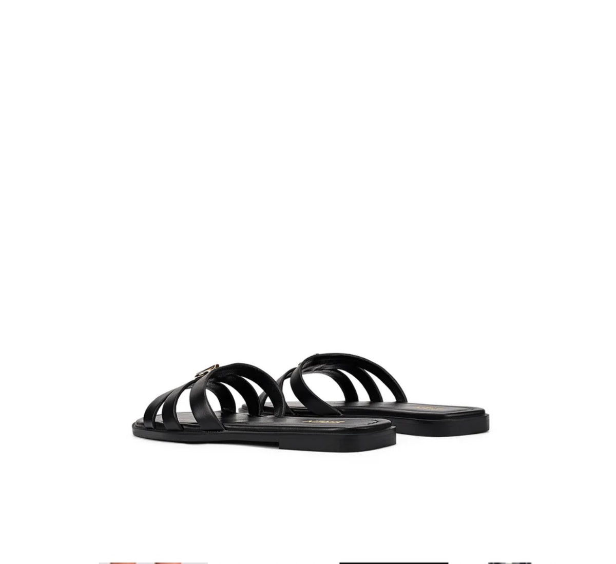 SIREN / MENA LEATHER SLIDE / BLACK