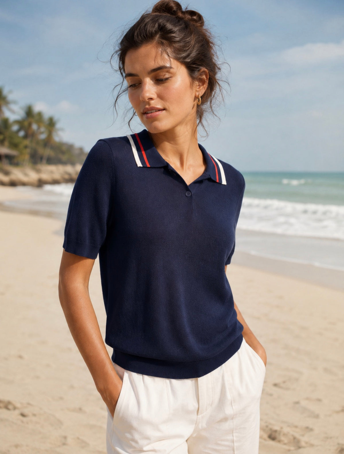 LITTLE LIES / SALIOR KNITTED TOP / K26071001 / NAVY