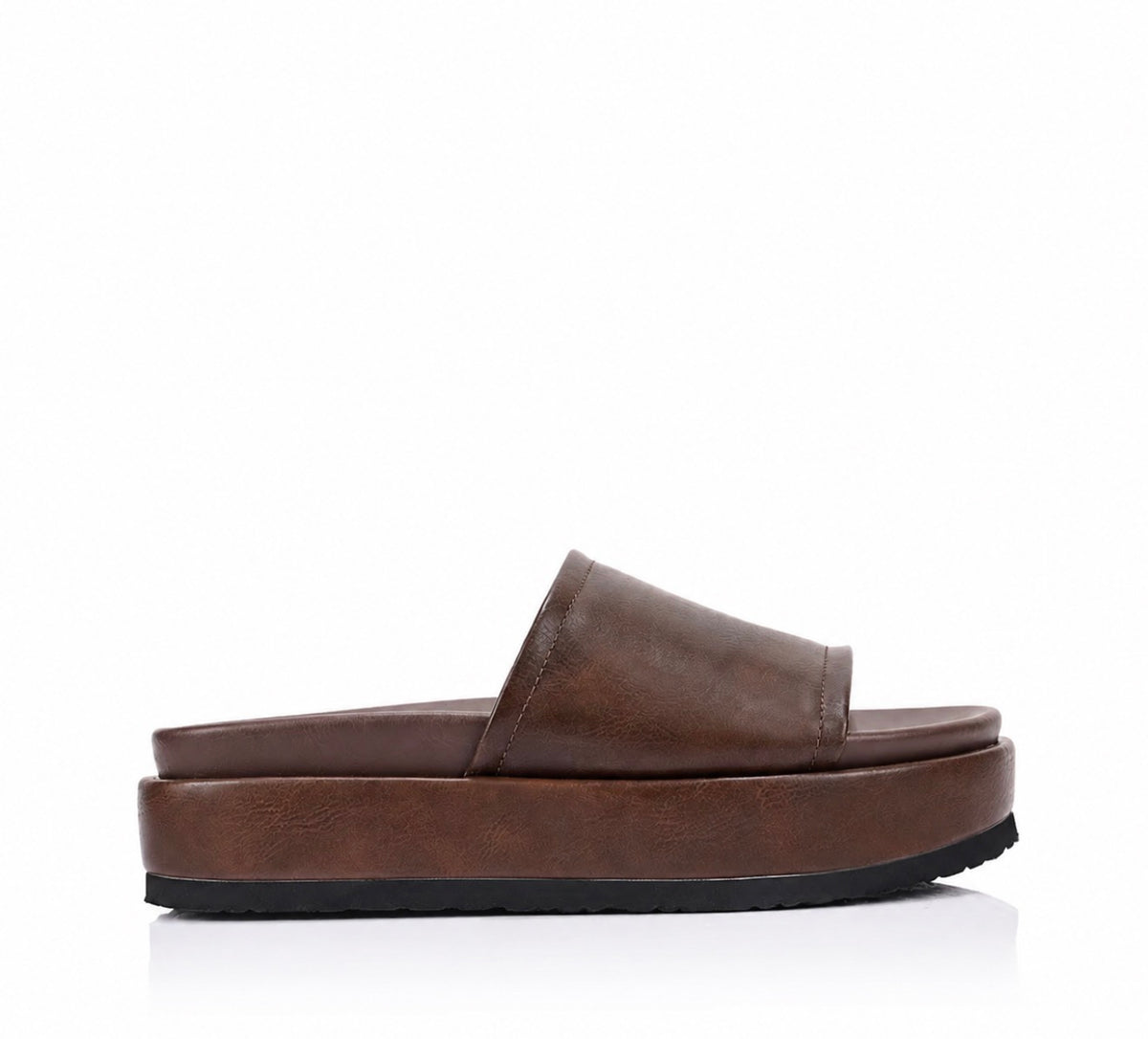 VERALI / HADES FLATFORM SLIDES - BROWN DISTRESSED