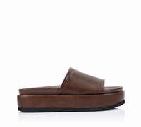 VERALI / HADES FLATFORM SLIDES - BROWN DISTRESSED