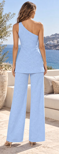 BY FRANKIE / ONE SHOULDER BLUE TOP / 1166-1