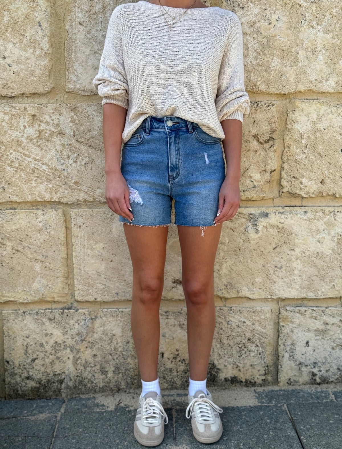 COUNTRY DENIM / RUIN RIP L.MID SHORT / CGJ1647
