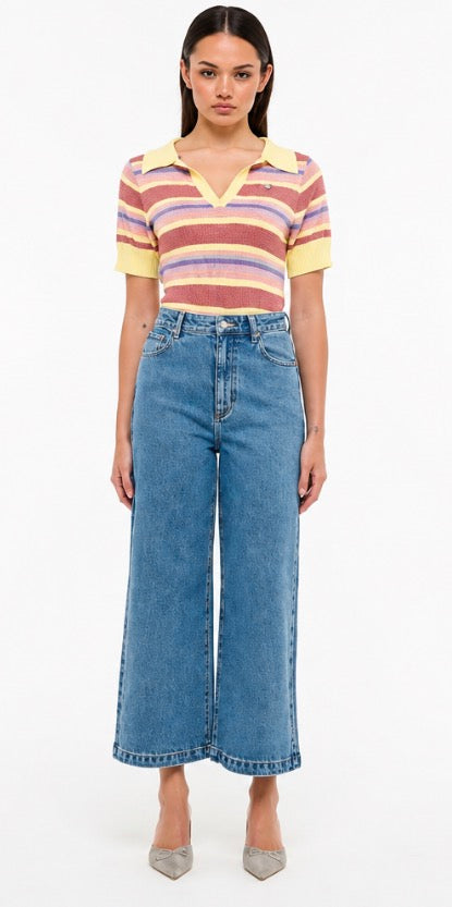 ABRAND / 94 WIDE MAYA CROPPED JEAN / CLEAN / A63J54