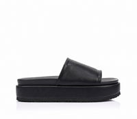 VERALI / HADES FLATFORM SLIDES / BLACK DISTRESSED