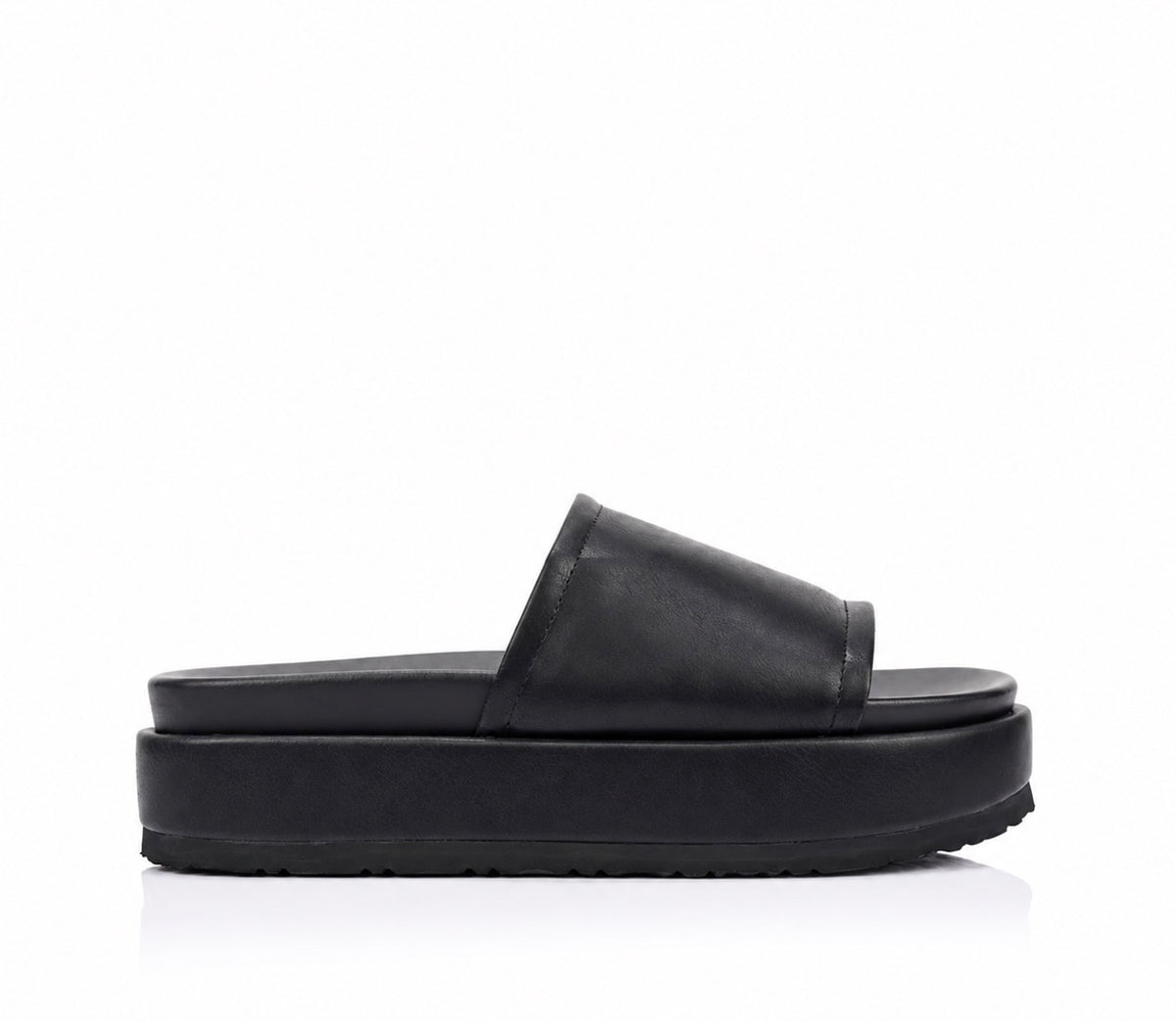 VERALI / HADES FLATFORM SLIDES / BLACK DISTRESSED