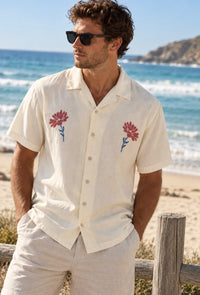 SILENT THEORY / FLORAL CROSS STITCH SHIRT / 4088126