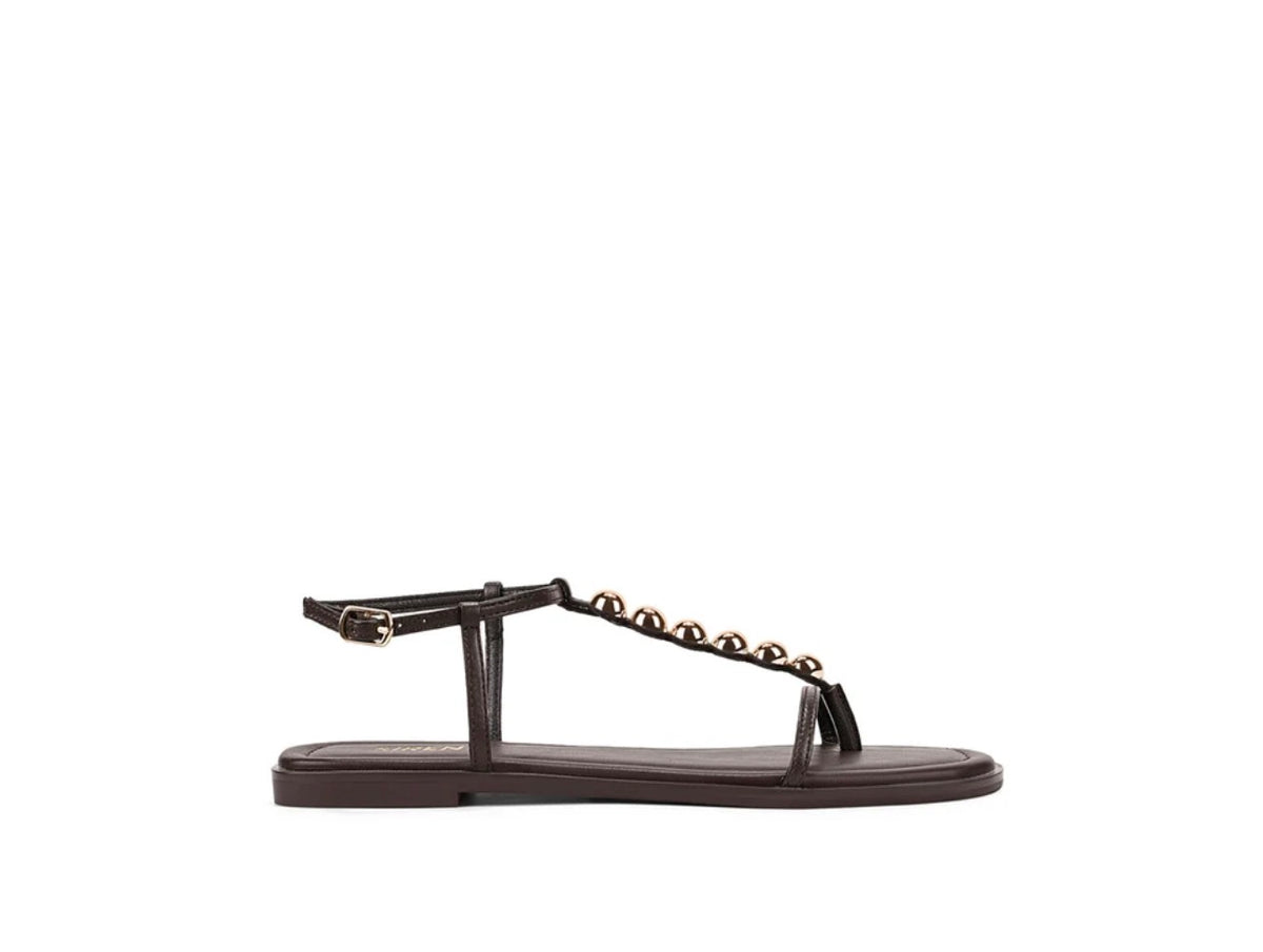 SIREN / MEAGAN LEATHER SLIDE / CHOCOLATE