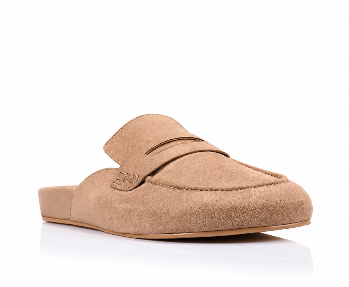VERALI / TERRANCE LOAFER MULES /  TAUPE MICRO