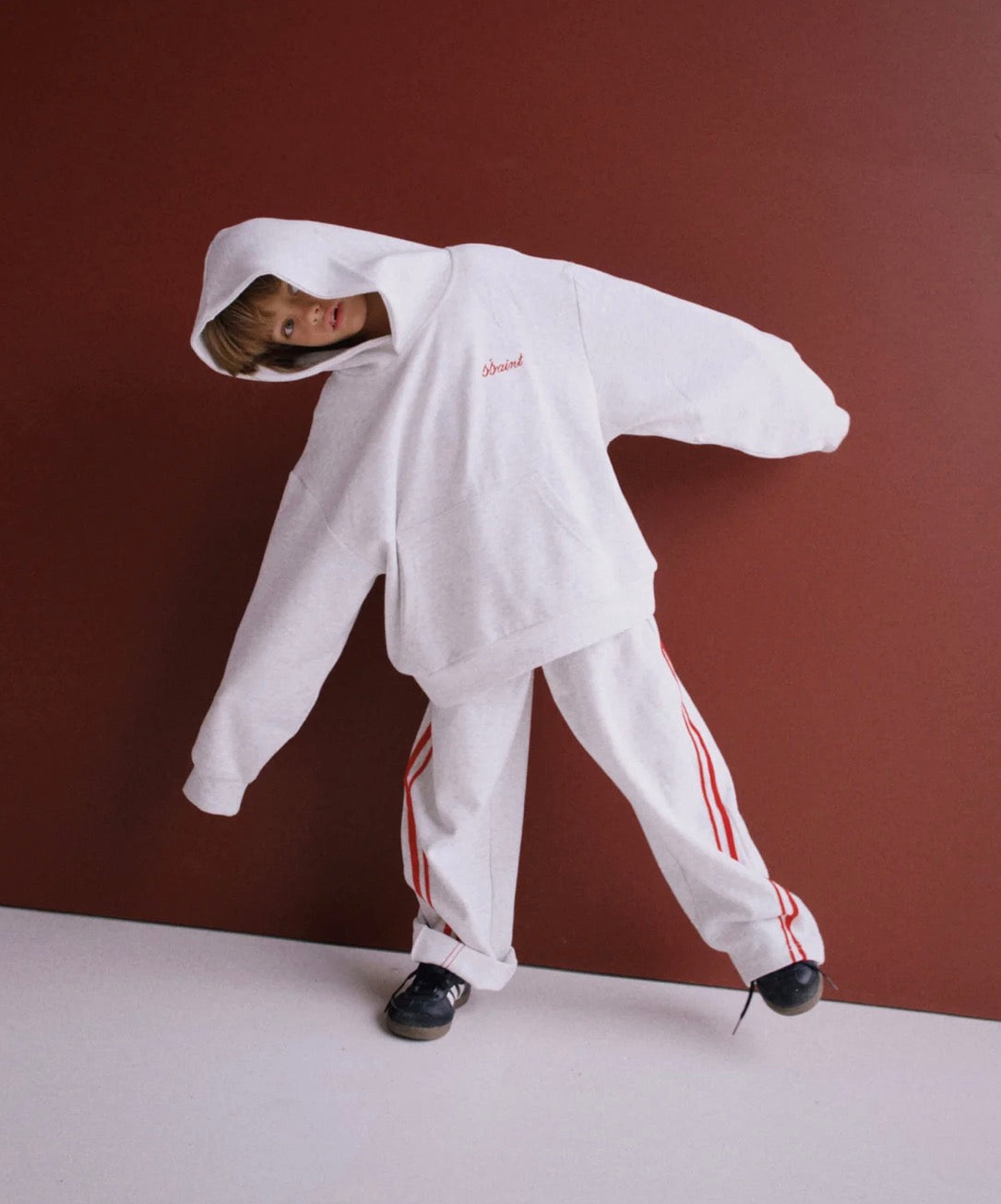SSAINT / KIDS LOGO GREY HOODIE / SIZE 10-12