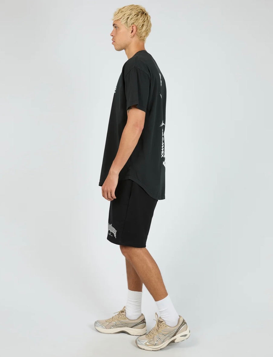 SILENT THEORY / CHAOS SCOOP TEE / WASHED BLACK / 4088112