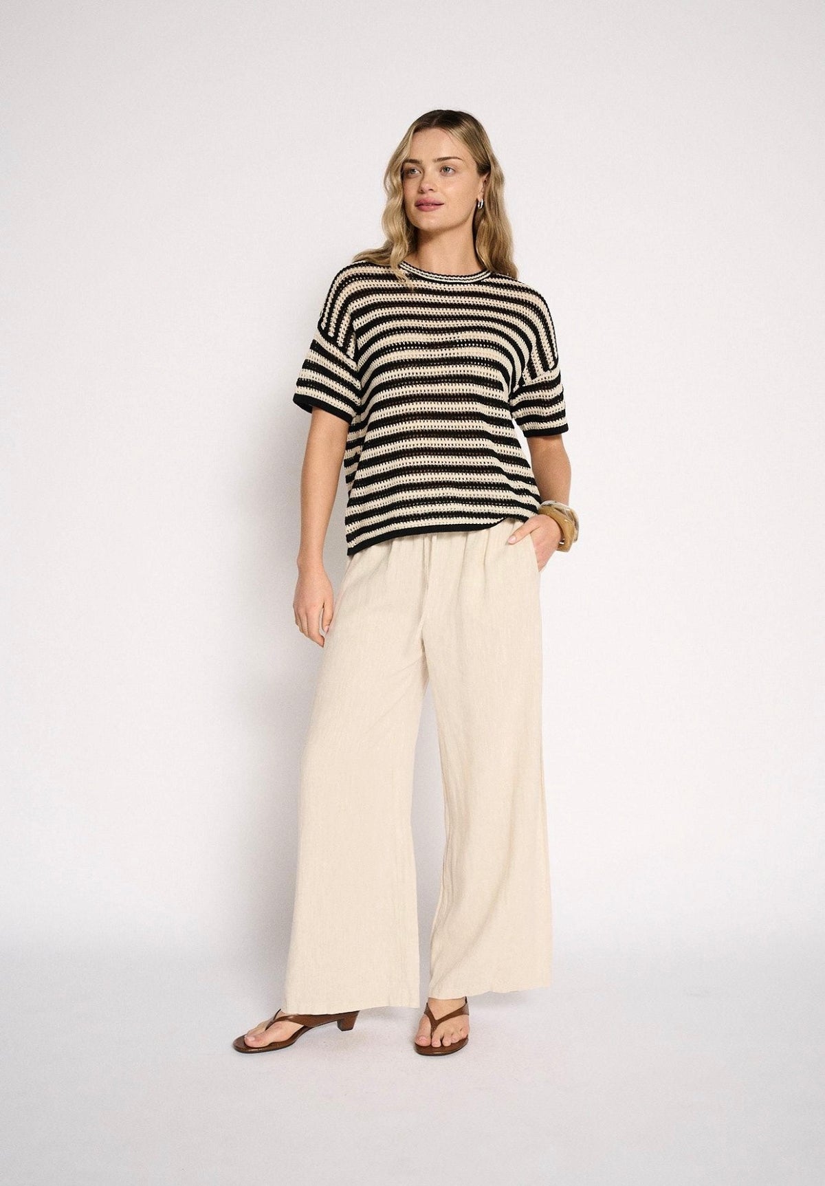 LITTLE LIES / TARA LINEN NATURAL PANTS / M23101603
