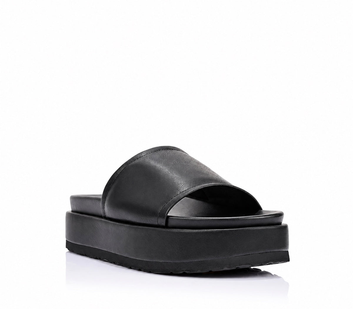 VERALI / HADES FLATFORM SLIDES / BLACK DISTRESSED