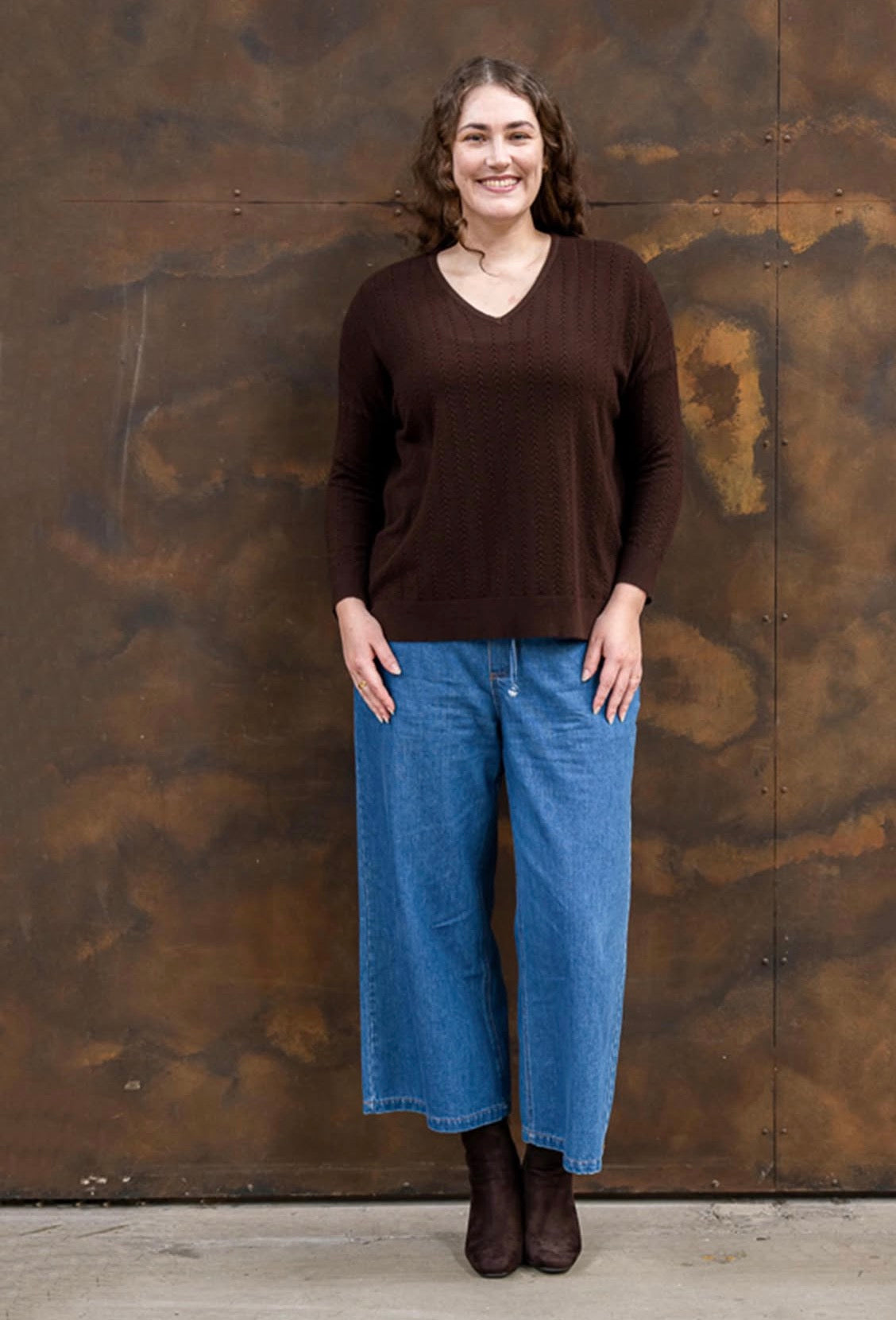 BOHO AUSTRALIA / BECCA KNIT TOP / COFFEE / BK26490434