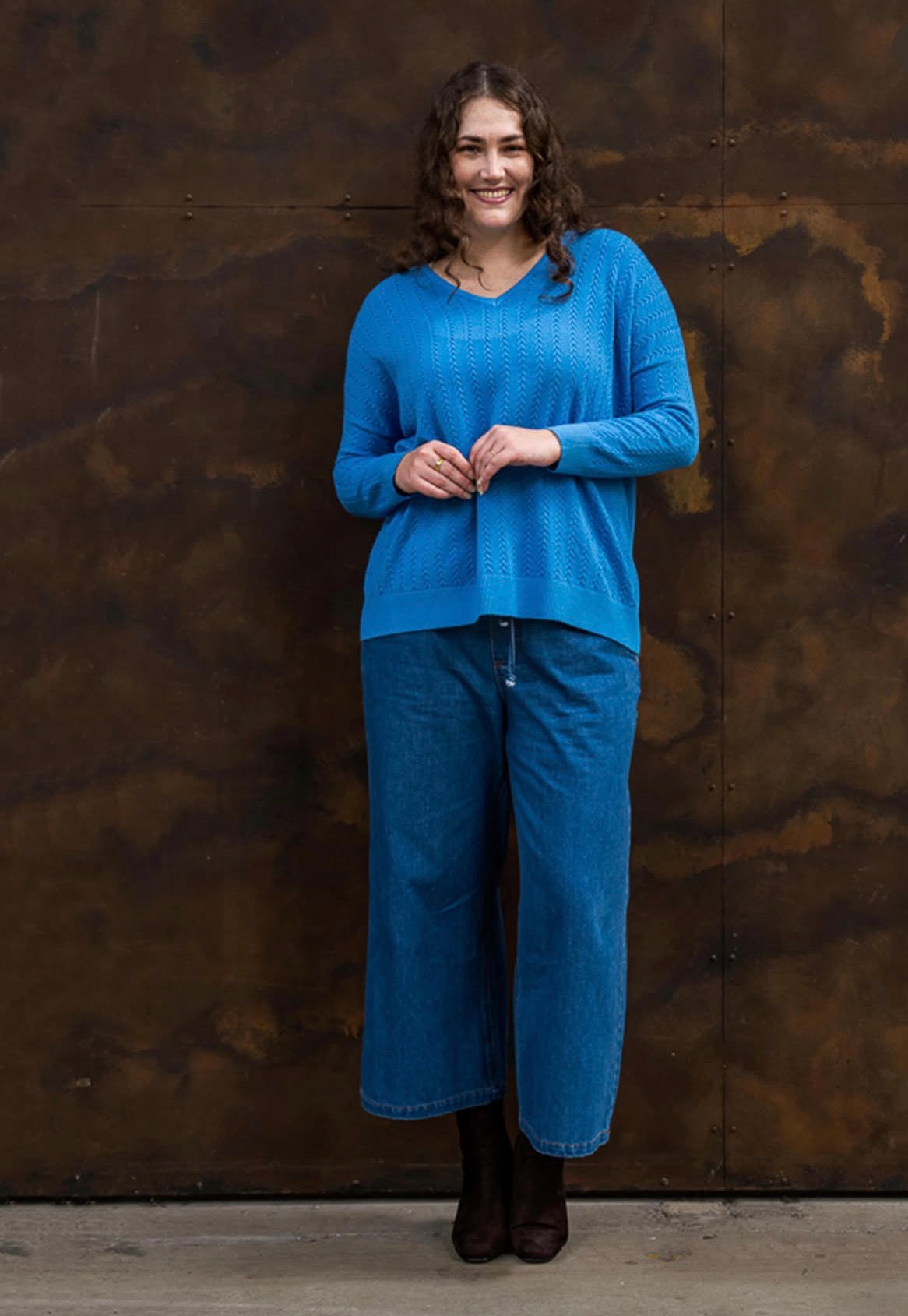 BOHO AUSTRALIA / BECCA KNIT TOP / BLUE / BK26490434