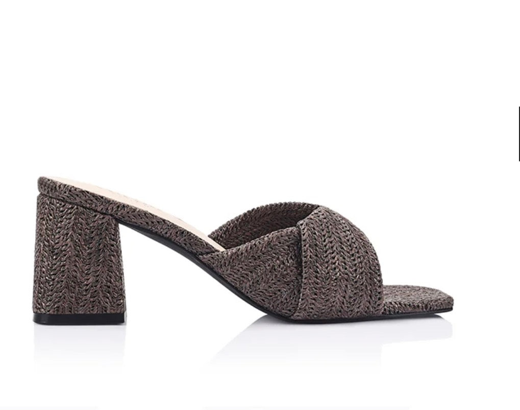 VERALI / STELLA HEEL / CHOCOLATE RAFFIA